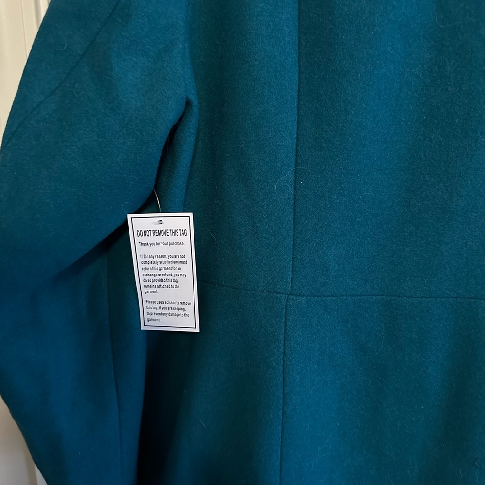 Roaman's Teal Wool Coat - Picture 7 of 11